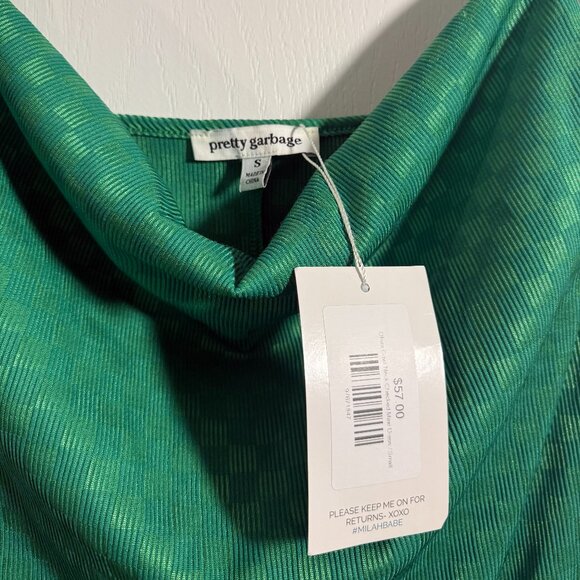 NWT - Milah Boutique - Olivia Cowl Neck Checked Maxi Dress - Small - Kelly Green - Picture 3 of 3